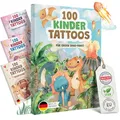 EULENTALER® Kindertattoos I Von Pädagogen empfohlen [Dermatest Sehr Gut] I 100 hautfreundliche Tattoos für Kinder mit Dino Motiven I Made in Germany I Mitgebsel Kinder Geburtstag Jungs
