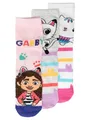 United Labels Gabby's Dollhouse Socken für Mädchen - Kinder Kindersocken Sneaker Söckchen Rosa/Grau (3er Pack) (DE/NL/SE/PL, Numerisch, 27, 30, Regular, Rosa/Grau)