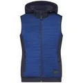 Ladies' Padded Hybrid Vest Wattierte Strickfleece Weste im attraktiven Materialmix blau, Gr. L