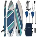 ALPIDEX Stand Up Paddle Set SUP 320 x 76 x 15 cm max. belastbar bis 200 kg Aufblasbar Stabil Leicht Komplett Set Tragetasche Paddel Finnen Luftpumpe Leash Repair Kit, Farbe:Cloud