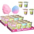 AHA Zuckerwatte 4 Sorten, 24 x 20g Becher , Party Packung 4 Geschmacksrichtungen, Erdbeere. Tutti Frutti, Banane, Apfel (Je 6 Becher)