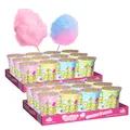 AHA Zuckerwatte 4 bunte Sorten, 24 x 20g im Becher, Premium Qualität, Vorratspackung, 4 Geschmackssorten für Sommer, Geburtstagsparty, Karneval