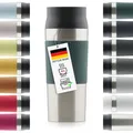 Blumtal Thermobecher 500 ml - Kaffeebecher to go aus Edelstahl - auslaufsicherer Isolierbecher kalt/heiß - Mug mit 360° Trinköffnung - Thermosbecher + Quick-Press-Verschluss - Coffee Mug - Dunkelgrün
