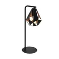 Eglo Tischlampe Carlton E27 schwarz, Elegante Nachttischleuchte 50,5 cm