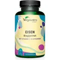 Vegavero Eisen Bisglycinat | 120 Kapseln | mit natürlichem Vitamin C und B-Vitaminen | vegan