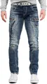 Cipo & Baxx Herren Regular Fit Jeans Stonewashed CD296 Blue W34/L36