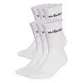 adidas Unisex Linear Crew Socks Cushioned Socks 6 Pair Pack, White/Black, 37-40