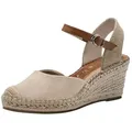 Tamaris ANTIslide, TOUCH-IT mit Absatz Keilabsatz Espadrille ANTIslide beige|braun 37