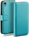 moex Handyhülle für Sony Xperia Z3 Hülle Klappbar Book Case Türkis 5,2 Zoll, Klapphülle Kartenfach Flip Cover Handytasche Leder Optik Schutzhülle