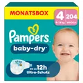 Pampers Baby Dry Gr. 4 Maxi 9-14kg Windeln, 204 Stück , Monatsbox
