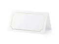 partydeco Papierdekoration, Tischkarten Rahmen 9,5x5,5cm blanko 10 Stück weiß gold