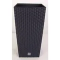 Polyrattan-Pflanztopf mit Einsatz Rattanoptik 26x50,5x26cm Übertopf Blumen grau