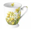 Ambiente Luxury Paper Products Tasse Porzellan, Becher Tee, Kaffee, Sommer Blumen Mug Kollektion, Material Porzellan Narzissen, Blumen Kollektion, Winter, Herbst, Frühling Kollektion, ideal als Geschenk