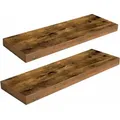 Hoobro - Wandregal 2er-set, Wandboard, Schweberegal, 60 X 20 X 3,8 Cm, Hängeregale, Büroregal Mit Unsichtbaren Halterungen, Für Bad, Schlafzimmer, Küche, Büro, Wohnzimmer Ebf60bj01