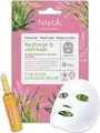Niyok Feuchtigkeitsspendende Tuchmaske - Sofortfrischeeffekt mit Hyaluronsäure & Aloe Vera „Hydrate & Refresh“ aus kompostierbarer Pflanzenfaser | Vegan | COSMOS NATURAL | Made in Germany