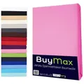 Buymax Spannbettlaken Buymax Jersey aus 100% Baumwolle, Jersey, Gummizug: Rundumgummi, (1 Stück), Pflegeleicht und Atmungsaktiv in Verschiedenen Farben und Größen rosa 180 cm x 200 cm