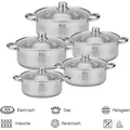 Royal Swiss 10-teiliges Kochtopf-Set - Edelstahl anti-haftend induktionsgeeignet