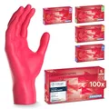 ARNOMED Einweghandschuhe Rot 100 Stück/Box, Einmalhandschuhe S, Nitrilhandschuhe, Handschuhe Einweg puderfrei, latexfreie Gummihandschuhe, Einweghandschuhe in XS, S, M, L & XL verfügbar