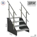 Standtreppe freistehend Treppe 4 Stufen anthrazit 60 - 160 cm Breite 84 cm Höhe