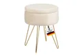 Albatros International Polsterhocker Albatros Hocker mit Stauraum Cannes Sitzhocker mit Stauraum, Modern (Beige, Samt), optimal als Fußhocker oder Hocker Schminktisch