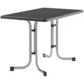 Sieger Gartenklapptisch, Anthrazit, Graphit, Metall, rechteckig, Rundrohr, Sternfuß, 70x72x115 cm, klappbar, platzsparend, Freizeit, Campingzubehör, Campingtische
