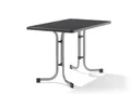 Sieger 233/A Boulevard-Klapptisch mit mecalit-Pro-Platte 115 x 70 cm, Stahlrohrgestell graphit, Tischplatte Schieferdekor anthrazit