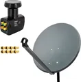 PremiumX SAT Anlage 80cm Antenne Aluminium Quad LNB 8x F-Stecker