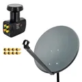 PremiumX SAT Anlage 80cm Satelliten Schüssel Aluminium Antenne Spiegel Quad LNB
