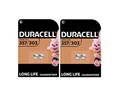 4 x Duracell 357/303 SR44 mit Silberoxid (2 Blister mit je 2 Batterien) 4 Batterien
