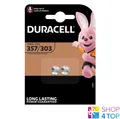 2 Duracell 357/303 Sr44 Batterien Silberoxid 1,5V Uhrenbatterie NEU