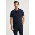 OLYMP Poloshirt Casual farbliche Kontrast-Details blau M (48/50)