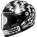 Shoei Glamster 06 Neighborhood X Death Spray Custom Helm, schwarz-weiss, Größe M für Männer