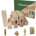 Edpas Schnitzholz Ahorn - 10 Stück Holzblock - Schnitzvorlage (10x2,5x2,5cm) - Ahornholz zum Schnitzen Drecheln oder Bastelset - Drechelholz Holz Rohlinge zum Drechseln - Ideal zum Drechseln