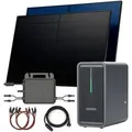 Balkonkraftwerk 1000 / 800 Watt mit Marstek B2500-D 2.24 kWh Solarspeicher, BIFAZIAL FULLBLACK komplett Steckdose