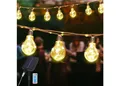 Salcar LED Solarleuchte Lichterkette Outdoor Solar Vintage Hanfseil Glühbirne Warmweiß, LED, Wetterfest 8 Modi