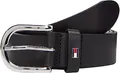 Tommy Hilfiger Damen Gürtel New Danny Belt Ledergürtel, Schwarz (Masters Black), 75 cm