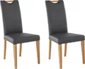 Home affaire Esszimmerstuhl Roberta (Set, 2 St), mit Bezug aus Echtleder und Gestell aus Eiche Massivholz