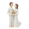 Hobbyfun Miniatur Dekofigur Paar mit Herz 8,3cm Polyresin Holzoptik Skulptur