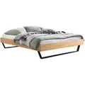 Hasena Bett, Anthrazit, Eiche Bianco, Metall, Eiche, massiv, Höhe ca. 22 cm, 180x200 cm, in verschiedenen Holzarten erhältlich, Größen erhältlich, Schlafzimmer, Betten, Futonbetten