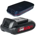 MATRIX Akku-Set 20V, Ersatzakku 2Ah und USB-Adapter, verwandelt Akku in Powerbank, kompatibel mit X-ONE und Kawasaki Power 20, 2 USB-Anschlüsse