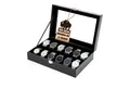 BigDean Uhrenbox für 12 Uhren Glasdeckel - schicke Uhrenbox Herren Watch Box (Packung, 1 St., Uhrenbox), Edle Optik, Kunstleder, Sammler, Samtfutter