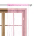 wometo Fadenvorhang Türvorhang Fäden 90x245 cm hellrose rosé - Stangendurchzug oekoTex kürzbar waschbar Uni einfarbig in vielen bunten Farben