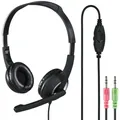 Hama PC Office Headset 2x 3,5mm Klinke Stereo Kophörer mit Boom Mikrofon Mikro