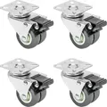 Doppelte Schwerlastrollen mit Bremse, 4 Stück, 50 mm, bis 400 kg, HMF 6720, Grau