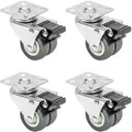 HMF 6720 Doppelte Schwerlastrollen Bremse Polyurethan 4 Stück 50 mm bis 400 kg Grau
