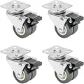 HMF 4x Doppelte Schwerlastrollen mit Bremse Polyurethan 50mm Transportrollen
