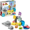 LEGO 10972 DUPLO Wilde Tiere des Ozeans, Lernspielzeug ab 2 Jahre,  Spielzeug-Set für Kleinkinder mit Meerestieren und Spielmatte - Bunt