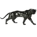 Figur Panther Schwarz Höhe 11 cm, Breite 26 cm, Tiefe 8 cm, edle Skulptur aus Kunststein, Edel & Prunkvoll