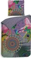 ZO! Home Renforcé Bettwäsche Digital - Kolibri - Mandalas, grau 200 x 200 cm Kolibri, bunte Mandalas auf grauem Hintergrund