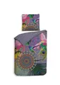 ZO HOME Bettwäsche ZO!Home, Renforcé, 3 teilig, Kolibri, bunte Mandalas auf grauem Hintergrund